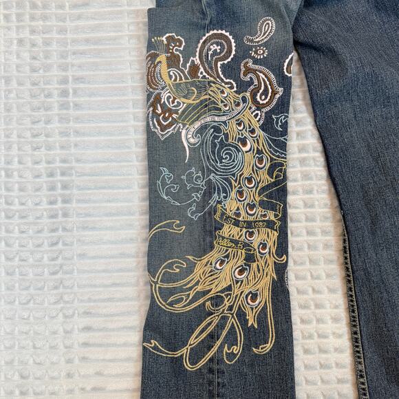 Womens Allen Schwartz Allen B Embroidered Flare Jeans Size 28 - Picture 7 of 11